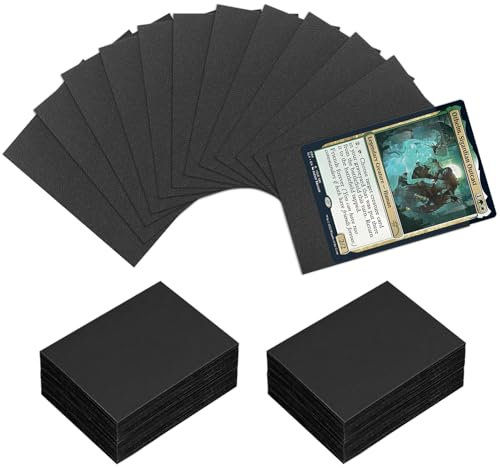 Minfuerang Kartenhüllen,Sammelkarten Einsteckhüllen,Lichtechtheit,Kartenfolien Standardgröße,66x91mm,Sammelkartenhüllen für Trading Cards,Münzen,Yugioh,MTG (Schwarz 200)