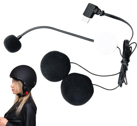 Microfono per casco, citofono per casco da moto, citofono con altoparlante a gomito di tipo C, con cancellazione del rumore, impermeabile, microfono per cuffie per vlogger da moto
