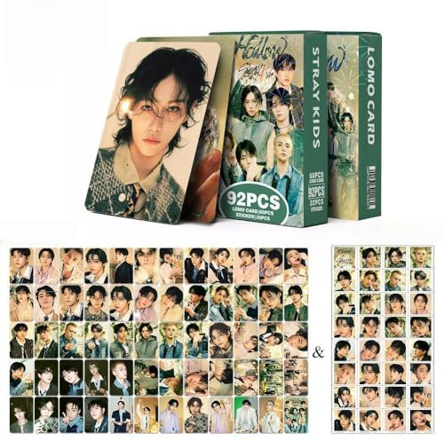 60 Stück Stray Kids Photocards, Stray Kids Fotokarten, 32 Stück Aufkleber | SKZ Lomo Karten