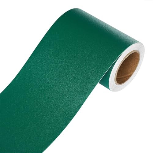 YENHOME Tapetenbordüre Selbstklebend Dunkelgrün 7.6x600cm Uni Tapeten Bordüre Selbstklebend Wandbordüre Grün Matt PVC Dekorative Bordüre für Tapetenrahmen Fliesenaufkleber Sockelleiste Wasserdicht