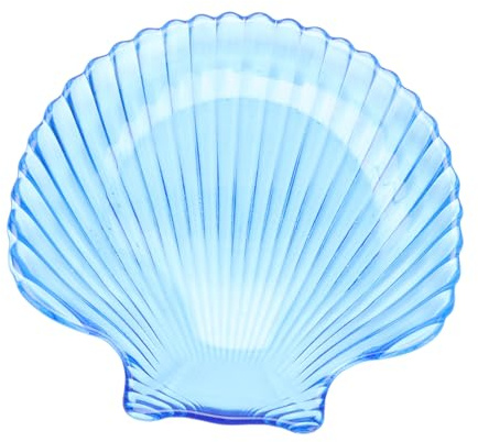 SAFIGLE Piatto Frutta in Vetro Cristallo Blu Delicato Decorativo per Dessert e Snack Trasparente Facile da Pulire per Tavola Ufficio e Soggiorno