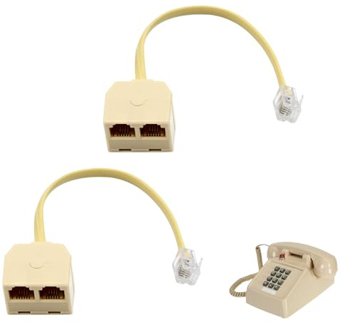 YUANFANXX Adaptateur Telephone Fixe pour Box, 2 pièces RJ11 Vers Doubleur RJ11, R J11 Femelle Vers Double RJ1 1, Repartiteur Telephone Box, Adaptateur RJ11, Multiprise RJ 11, Duplicateur RJ 11 6P4C