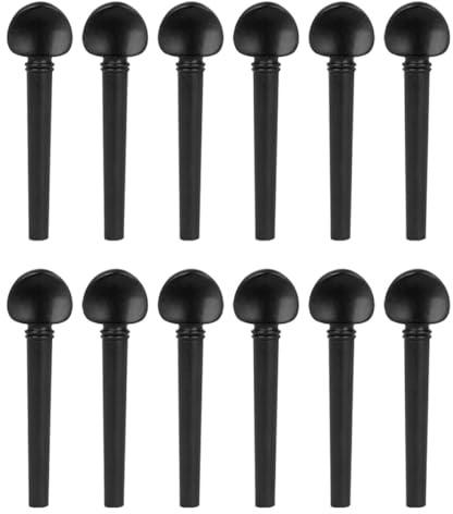 WATIIFUFU Lot de 12 Chevilles D’accordage en Ébène Incrustation Œil-de-poisson, Accessoires Robustes pour Oud, Mécanismes Pratiques de Réglage, Fournitures Solide pour Instruments de