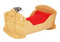 Drewart 933-3017 Puppenwiege aus Holz mit Bettzeug rot, Puppenbett, Holzspielzeug