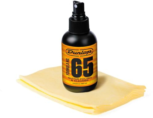 JIM DUNLOP | 654 Formula 65 Guitar Polish & Cleaner for Guitars, Spray Format 4 OZ, with Microfibre Cloth