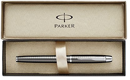 Parker S0908680 IM Premium Fountain Pen, Medium Nib - Chiselled Deep Gunmetal with Chrome Trim