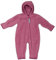 Hoppediz Baby Overall aus Fleece, extra lange Beine - perfekt für die Babytrage, Umschlagbündchen an Händen und Füßen - beere 68-74