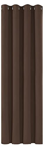 Deconovo Verdunkelungsvorhang für Wohnzimmer Dicke Gardine für Raum Verdunkeln Ösenvorhang Blickdicht, 260x140 cm(HöhexBreite), Dunkelbraun, 1 Stück