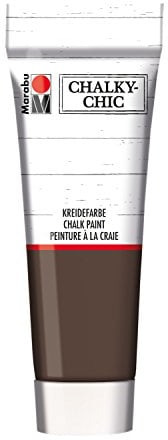 Marabu 02610050161 - Chalky Chic kakao 100 ml, super deckende, matte Kreidefarbe auf Wasserbasis, cremig, zum Rollen, Streichen und Tupfen auf Holz, Metall und Kunststoff, Used Look Effekt