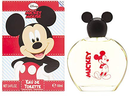 Disney Mickey Mouse Eau de Toilette 100 ml – Natural Spray im schönen Glasflakon mit Mickey Mouse Kugel-Verschluss, 1er Pack (100ml)