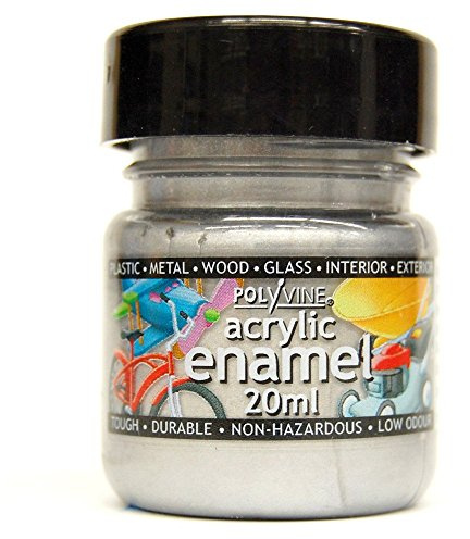 Polyvine 729870011090 20ml acrylic enamel paint Mettalic Silver