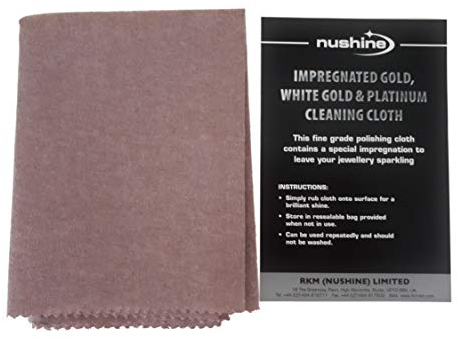 Nushine Gold, White Gold & Platinum Cleaning Cloth- Imprägniertes Putztuch für Gelbgold, Weißgold & Platin (44 x 31.5cm)