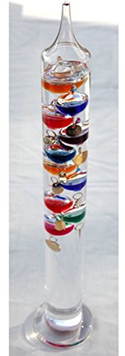 Large 44cm tall Free standing Galileo thermometer in Gift packaging