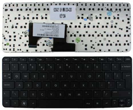 Keyboards4Laptops Reino Unido Marco Negro Negro Teclado de Repuesto para Ordenador portátil Compatible con HP Mini 200-4200sg