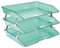 Acrimet Facility 3 Ebenen Briefablage Seiteneinschub, Letter Tray/A4, Desktop Datei Organizer, Kunststoff (Transparent Grün)