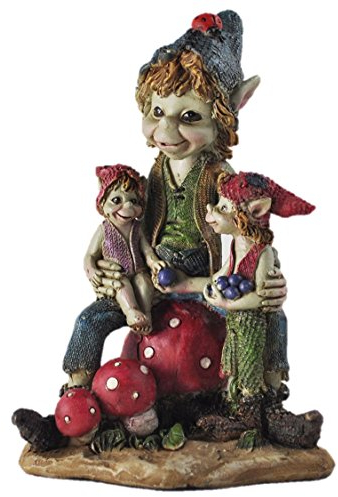 Pixie Familie Skulptur Magical Mystery Hohe Qualität Garten Decor Figuren Elf & Fairy Kinder, Höhe 12 cm