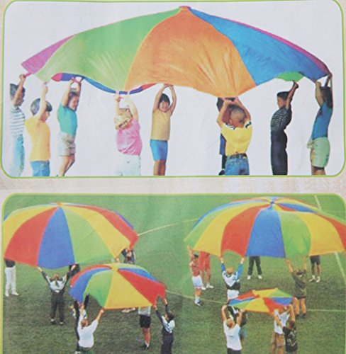Gazechimp Kinder Spielen Regenbogen Fallschirm Bunt Fallschirm Parachutes Spielzeug - mehrfarbig, 6m