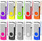 EASTBULL Memory Stick 8GB USB 10Pack, USB 2.0 Thumb Flash Drives Swivel Design Pen Memory Stick Fold Storage (10 Mixed Color With Lanyard)