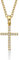 Diamond Treats 9 Karat Gold Kreuz Anhänger mit kubischen Zirkonia und Kette, zierliche 9K Gelbgold Kreuz-Anhänger Halskette für Damen und Mädchen, Kreuz Kette mit 50 cm Goldkette, 375 Echt Gold Kreuz