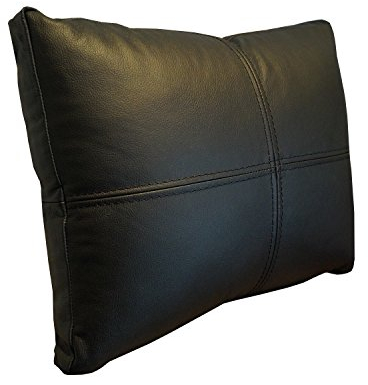 Quattro Meble Echt Lederkissen Schwarz Sofa Deko Kissen Echtleder Rückenkissen Rindsleder Leder Modell P&Z4el (30 x 50 cm)