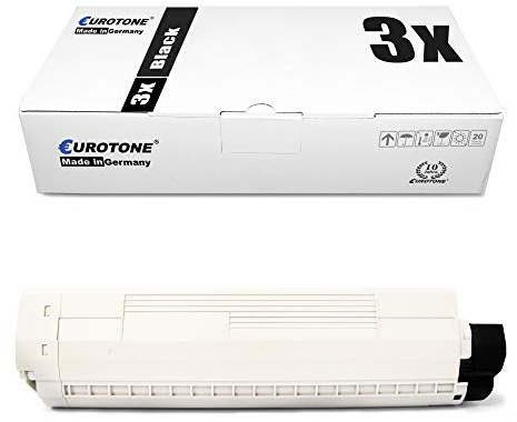 3X Eurotone Toner für Oki C 801 821 wie 44643004 Black Schwarz Druckerpatronen Kartuschen