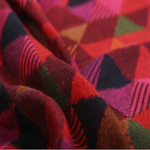 Lorenzo Cana - Decke in Rot Tönen - Gewebt aus Baumwolle mit feinster Wolle vom Merinolamm Dreiecke Gemustert Wohndecke Wolle Sofadecke Picknickdecke Kuscheldecke Plaid 140 cm x 200 cm 9628577