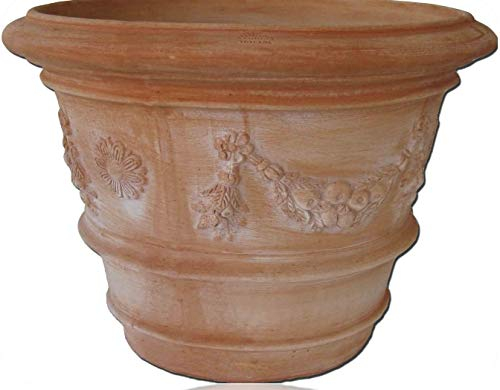 Blumentopf Pflanzgefäß Übertopf Terracotta FROSTFEST Siena Conca Con Festone XXL (1, 110cm)