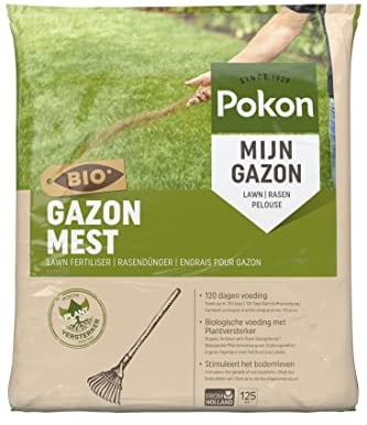 Pokon Bio Rasendünger mit Sofort und Langzeitwirkung zur Ganzjahres-Rasenpflege, mit Extra Magnesium, 125qm, 8,4kg Sack