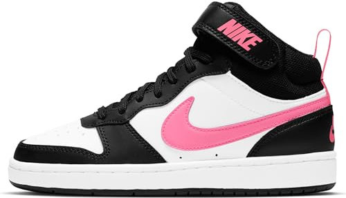 NIKE Court Borough Mid 2, Sneaker Unisex-Adulto, Black/Sunset Pulse/White, 35.5 EU