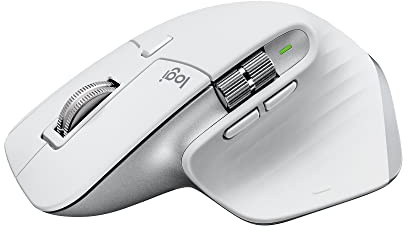 Logitech MX Master 3S for Mac - Wireless Bluetooth Mouse with Ultra-Fast Scrolling, Ergo, 8K DPI, Quiet Clicks, Track on Glass, Customization, USB-C, Apple, iPad - Pale Grey