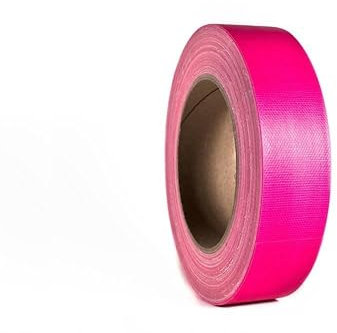 38 mm x 25 m Neon Pink Gewebeband Fluoreszierendes Neon Klebeband Schwarzlicht Gaffa Reaktivband, Tape/Leuchtband für Parteien Kunst Handwerk Dekorationen/Industrie (38mm x 25m, Neonpink)
