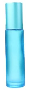 12 Stück 10 ml Frosted Essential Oil Roller Bottles Glass Empty Containers with Stainless Steel Ball for Essential Oils, Perfums and Lip Balms (light blue)