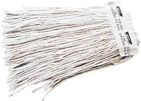 10 pz ricambio mop cotone professionale a fascia gr. 400 Bianco