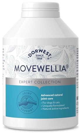 Dorwest Herbs MoveWellia Joint Care Supplement for Dogs and Cats - 500 Tablets - Natural Dog Supplements for Joint Discomfort with Boswellia, Chondroitin, Glucosamine and Celery Seed