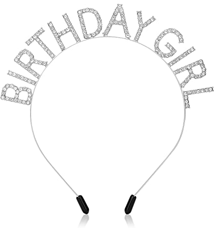 WLLHYF Geburtstag Kronen Mädchen Stirnband Geburtstag Schärpe Bling Strass Haarband Prinzessin Tiara Sweet Happy Birthday Zubehör für Frauen Mädchen Party Valentinstag Festival Dekorationen