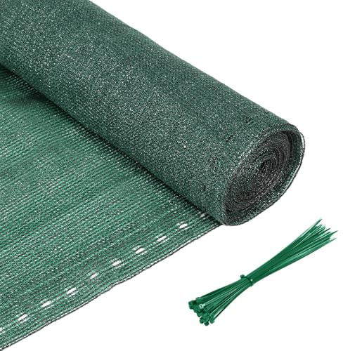 Joparri Brise-vue pour clôture et balustrades de balcon, clôture de jardin, filet d'ombrage, 150 g/m² en tissu PEHD avec serre-câbles, résistant aux UV, coupe-vent, 1 x 20 m, vert