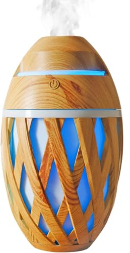 Cello Woven Basket Ultrasonic Diffuser - Electronic Oil Diffuser And Humidifier With Colour Changing LEDs - Bamboo Diffuser To Pair With Essential Oils, A Electric Diffuser - Aroma Diffuser.