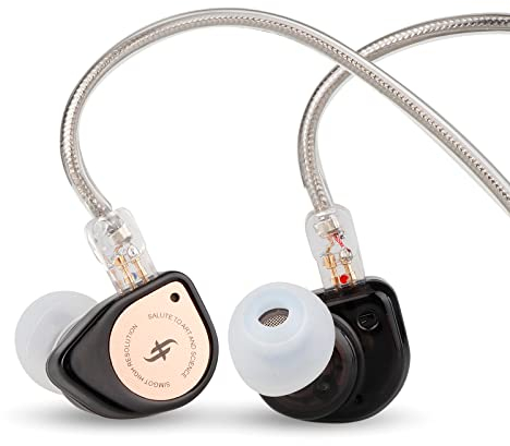 Linsoul SIMGOT EW100P 10mm Dynamic Driver In-Ear Monitors, Dual Cavity IEM with LCP Diaphragm, PC Aluminum Alloy Shell, Detachable Silver-plated Copper Cable Gaming Earbuds (SIMGOT EW100P)