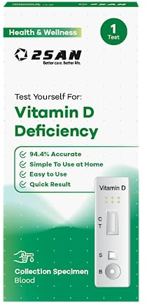 Vitamin D Test Kit for Home Use - Accurate Vitamin D Blood Test for Detecting Vitamin D Deficiency - Single Pack