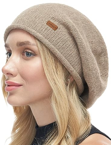 FURTALK Damen Slouchy Beanie Winter Mütze Weich Warm Strickmütze Gestrickt Wintermütze Braun