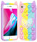 Asgens iPhone 6 Plus/7 Plus/8 Plus Fidget Pop Case, Cute Cartoon Lucky Cat Quicksand Bling Stars Push Bubbles Shockproof Silicone Soft Phone Case for Apple iPhone 6 Plus/7 Plus/8 Plus 5.5 inch