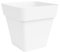 Nicoli Maceta cuadrada Arké cuadro, macetera de polietileno para interior y exterior elegante, superficie mate, dimensiones 39 x 39 x 39 cm (blanco)