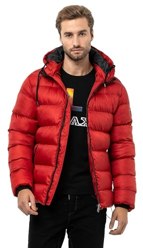 Cipo & Baxx Herren Mantel Series – Stylische Winterjacke im modernen Design mit warmem Innenfutter, abnehmbarer Kapuze und funktionalen Details für kalte Tage