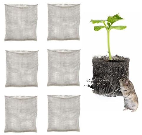 6 Stück Wurzelschutz-Netzbeutel, Edelstahl-Gartenpflanzen-Netzbeutel, Pflanzenschutzgitter, Gopher- und Wühlmaus-Drahtkörbe für Pflanzen, Blumen, Wurzelschutz (61x61cm/24x24in)