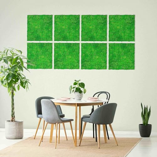 Bilderwelten Moosbild Akustik-Paneel Grasgrün 2 Stk. 52x52 cm echte konservierte Mooswand Moos Akustik Platte Wand Panel Wohnzimmer Schlafzimmer
