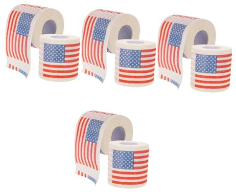 Gatuida 8rouleaux Papier Toilette Créatif Imprimé Drapeau Américain De Couches Absorbant Et Pour Salle De Bain Et Camping