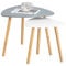 SoBuy 2er Set Beistelltisch mit Ablagen Couchtisch Sofatisch Kaffeetisch Satztisch fürs Wohnzimmer Bambus Hellgrau-Weiß FBT74-HG