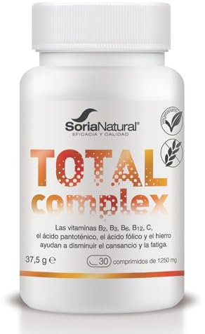 Soria Natural Total Complex - Combinación de Vitaminas y Minerales - Multivitamínico que Contribuye al Bienestar General del Adulto – Ayuda a Disminuir el Cansancio y Fatiga - 30 comprimidos de 1250mg