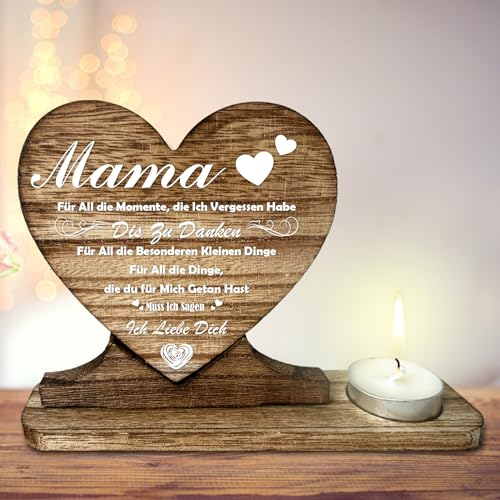 Geschenke für Mama - Holz Deko Mutter Tochter Geschenk, Mama Geschenk mit Schönen Sprüchen, Mutter Geschenk, Geburtstagsgeschenk für Mama, Geschenke für Mütter von Tochter Sohn, Muttertag für Mama
