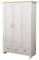Kingwudo® White or Grey Bedroom Wardrobes with 3 Doors 3 Drawers and Hanging Rail Clothes Storage Unit for Bedroom Furniture Wooden (White With Oak-colored)